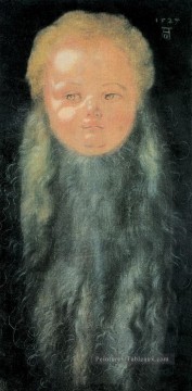 portrait Tableau Peinture - Portrait d’un garçon avec une longue barbe Albrecht Dürer